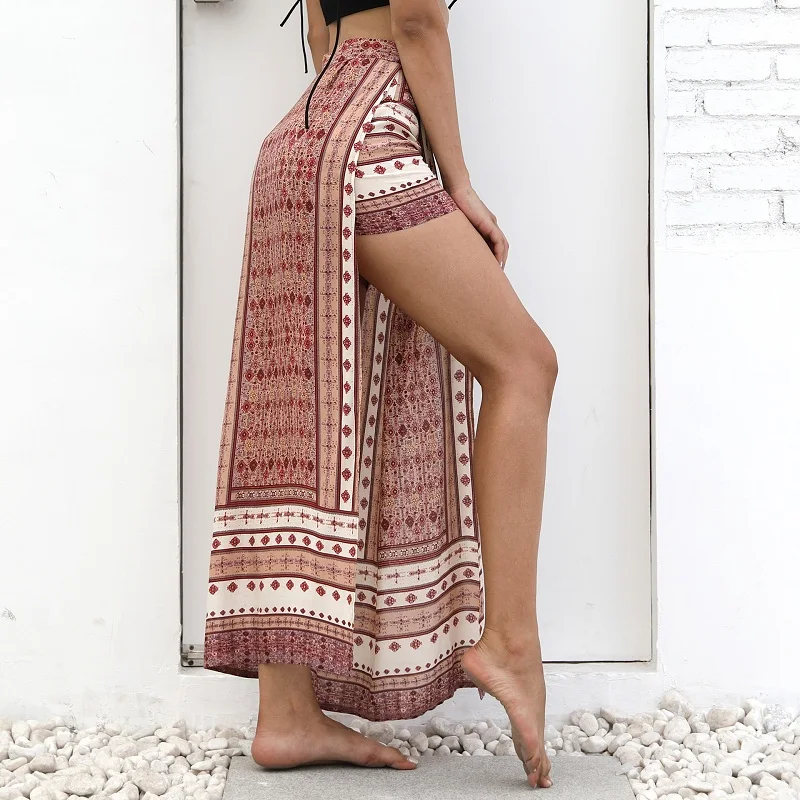 Лето 2018 Женская Базовая Сексуальная длинная Макси юбка с разрезом на талии