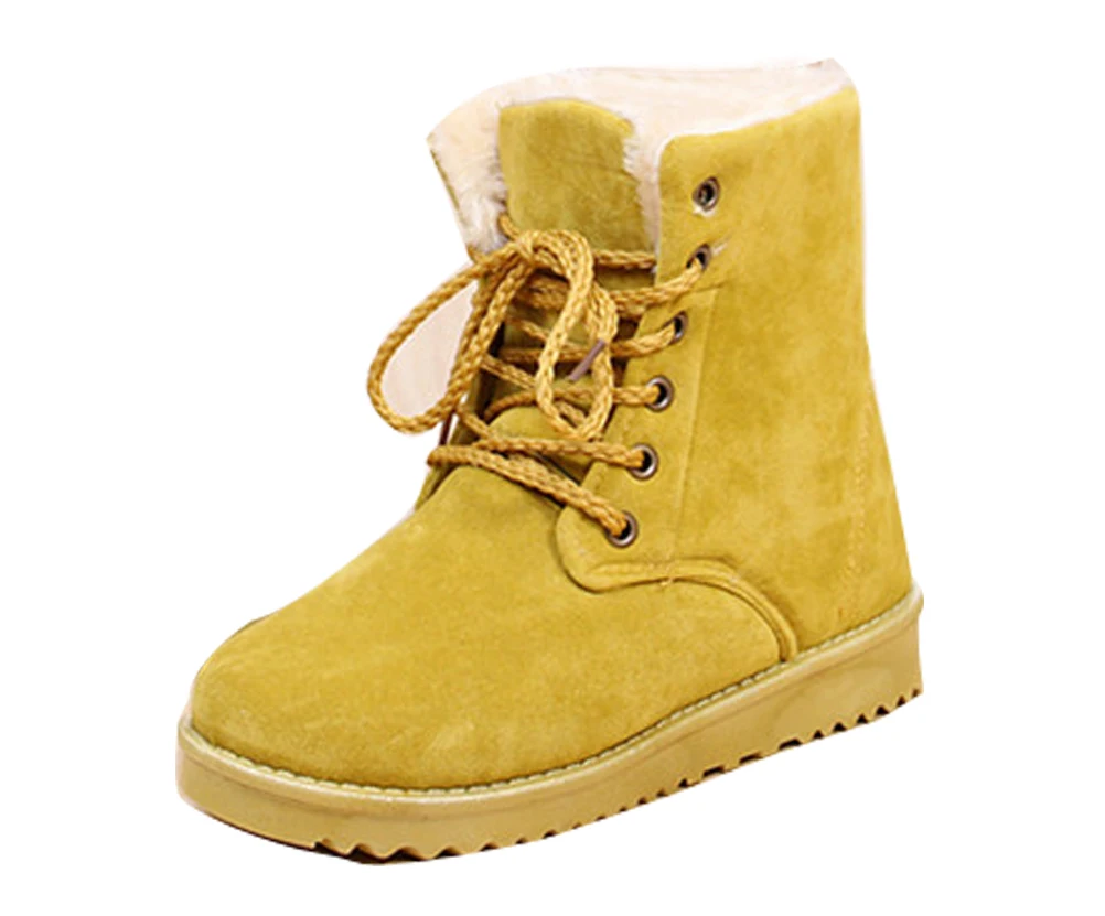 Зимние ботинки Мода женщин Сапоги Теплые Туфли Снегоступы Голенище Плоская