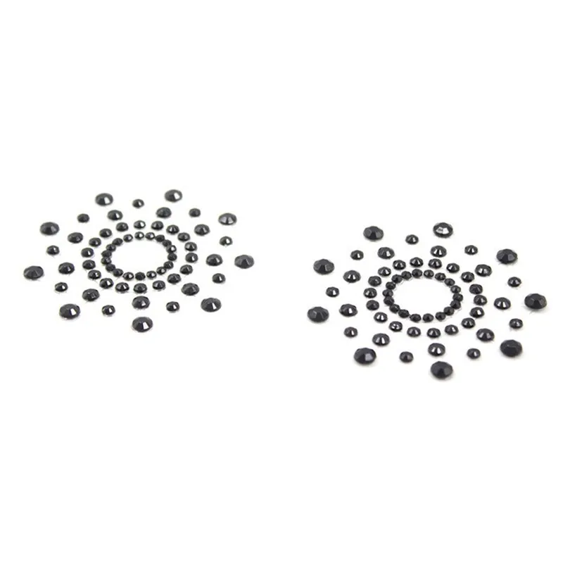 Женские сексуальные прозрачные накладки на соски стразы лепестки груди черный