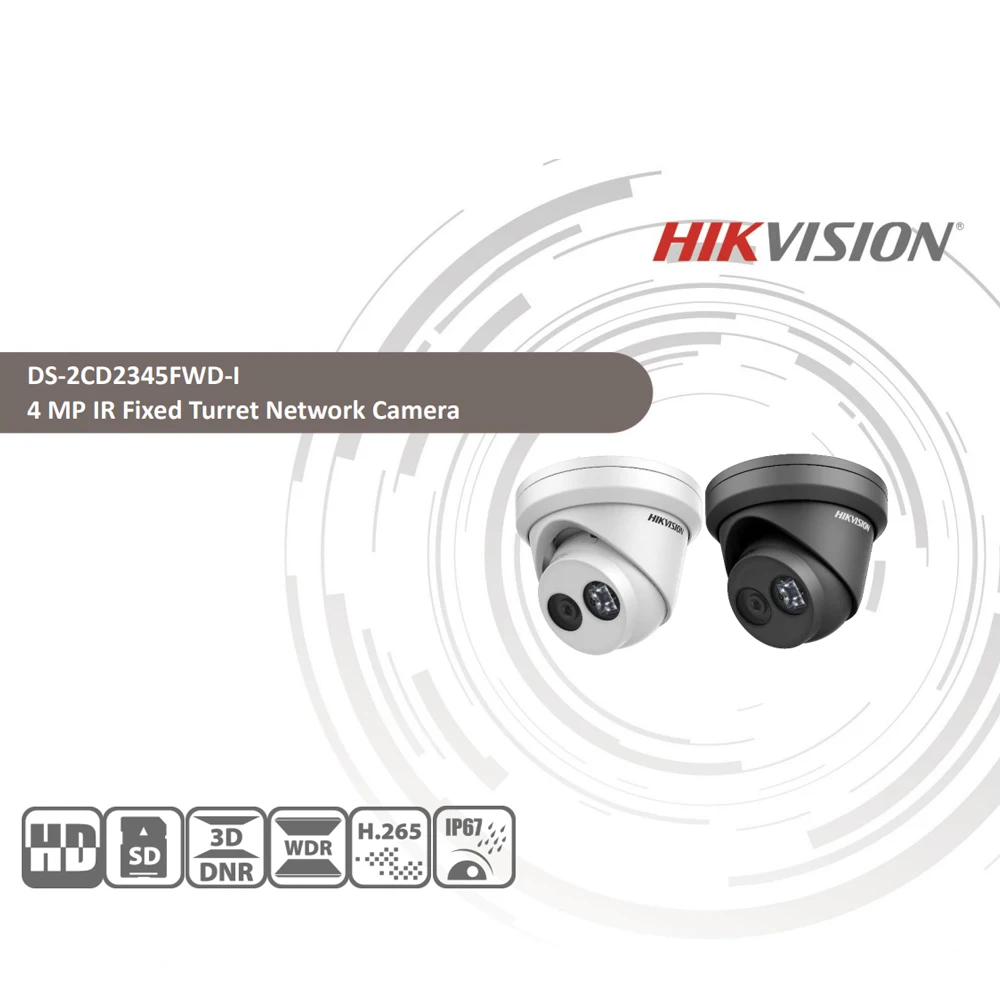 HIKVISION H.265 камера DS 2CD2345FWD I 4MP ИК фиксированная револьверная сетевая мини купольная