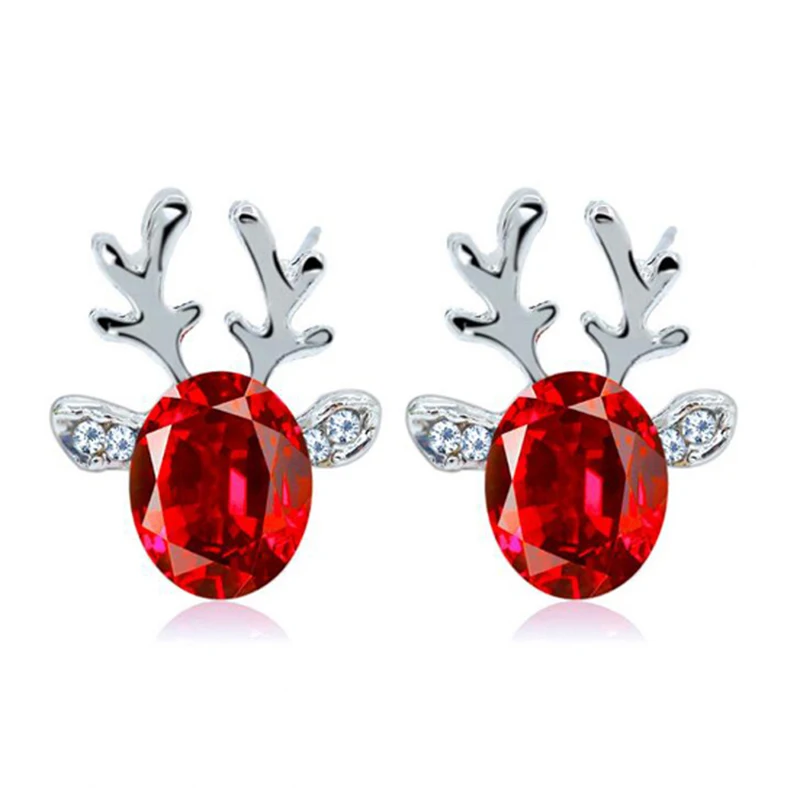 Рождество Jewelry 7 цветов животных оленей серьги гвоздики для женщин шикарные со