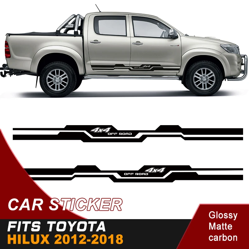 

fit for TOYOTA HILUX revo and vigo 2012 2013 2014 2015 2016 2017 2018 hilux racing side stripe graphic Vinyl moutain sticker