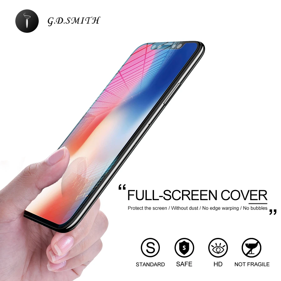 G. D. SMITH полное покрытие 3D закаленное стекло экран протектор для iPhone x/xr защитное