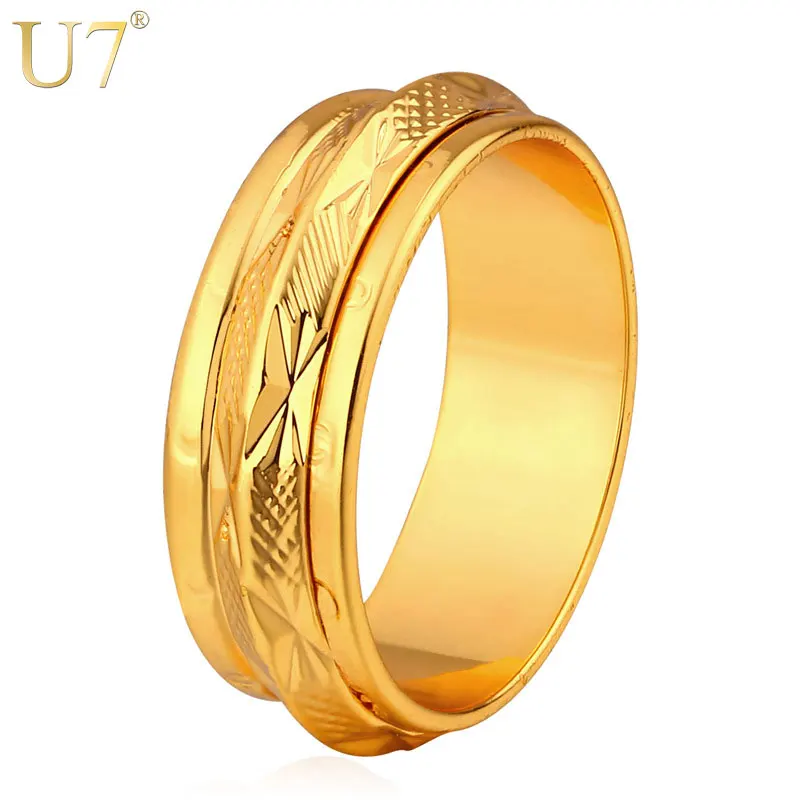 U7 Кольцо Для Женщин/ Мужчин Ювелирные Изделия Позолоченный Кольца Свадьбы R306|spinner