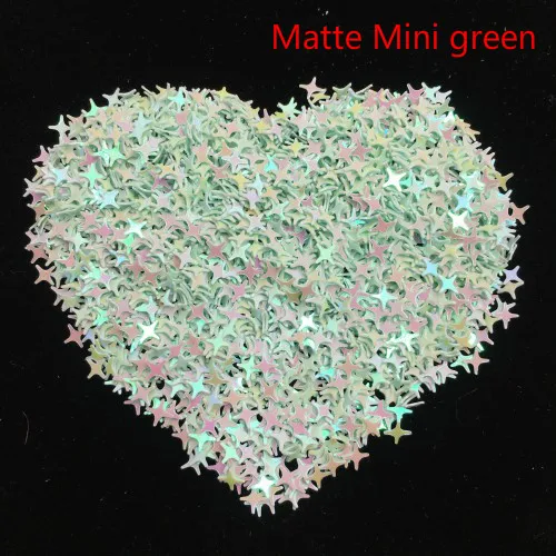 4 мм 9000 шт./пакет Star ультратонкий Sequins Nail Art Блеск Мини блестками Экологичные блестка из ПЭТ декоративный Маникюр Материал - Цвет: Matte Mini green
