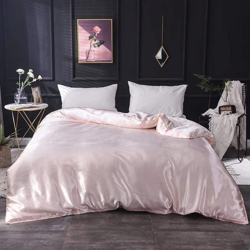 DYY 1pcs Ice Silk Duvet Cover Seamless Luxury Various styles queen king quilt Cover free shipping - Color: DYY