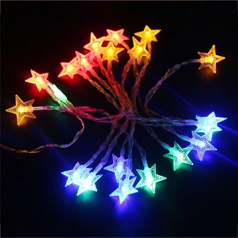 Новейший 5 м 10 светодиодный гирлянда на медной проволоке со звездами огни