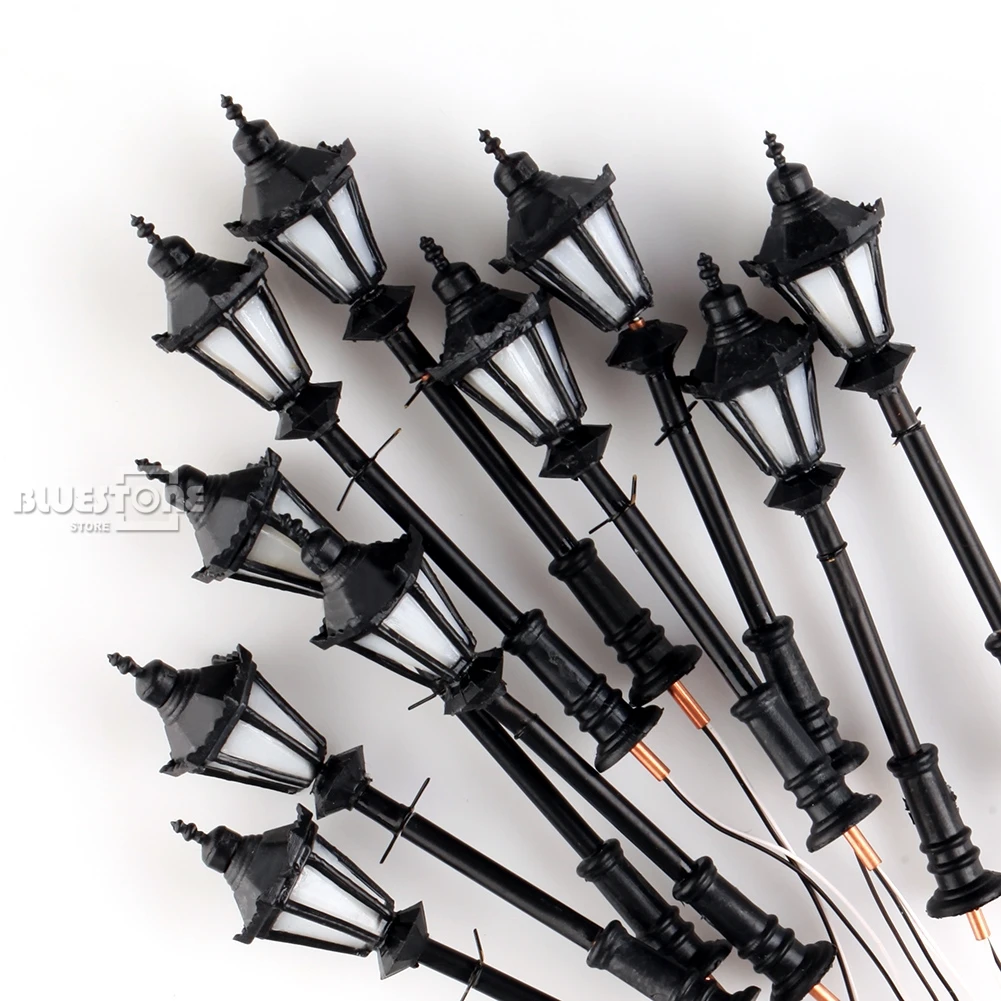 Светодиодные парковые фонари 10 шт. модель уличного фонарика 1:100|lamp model|scale model