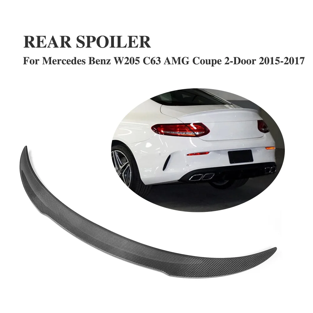 Углеродное волокно задний багажник спойлер Крылья для Mercedes Benz C Class C205 C63 AMG Coupe 2