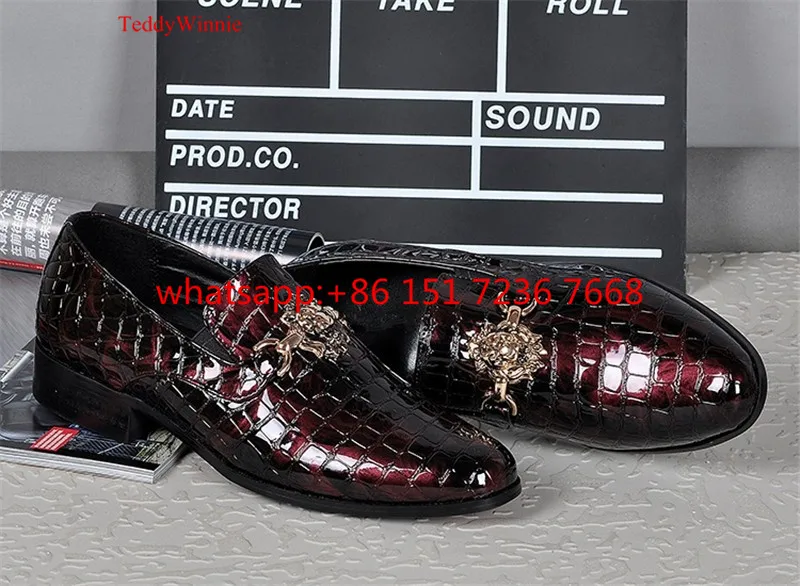 New Fashion Shoes Men Slip On Loafers Wedding Oxfords Business Formal Brogues Patent Leather Dress Zapatos Mujer | Обувь