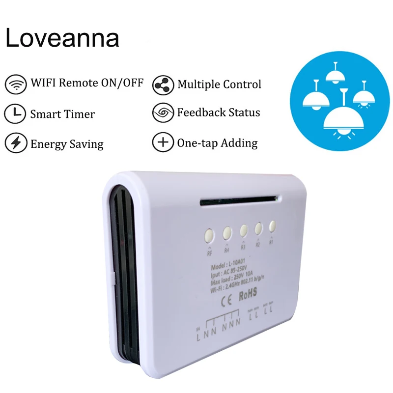 Умный светильник Loveanna 4 канала Wi Fi управление через приложение работает с Alexa Google