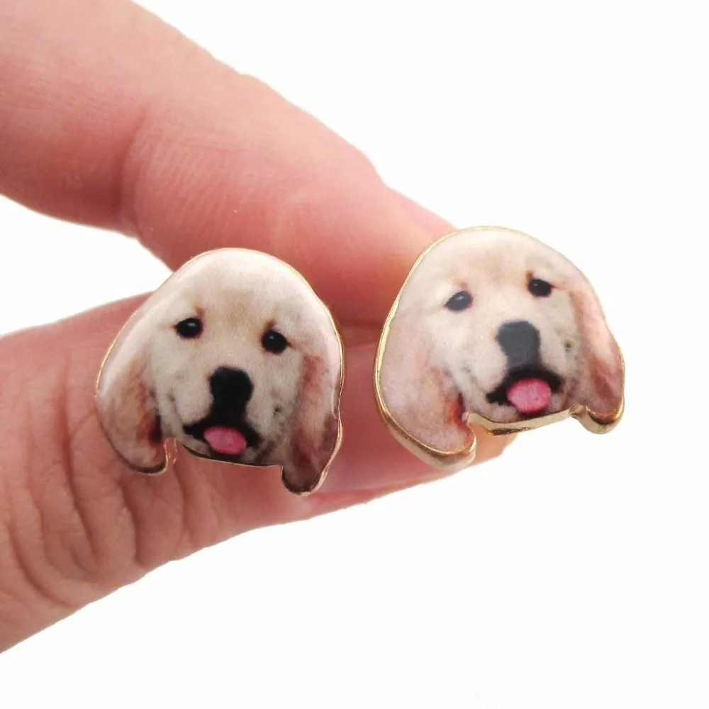 

Daisies 1pair Unique Handmade Hiphop Style Golden Retriever Stud Earrings Girl Gift Statement Jewelry Boucles d'oreilles