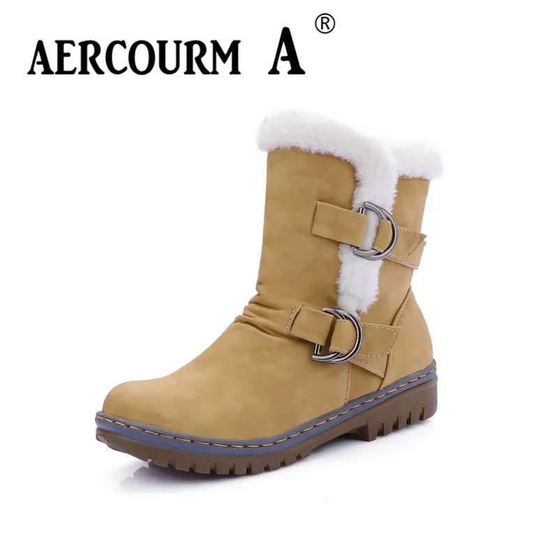 Aercourm A/2018 женские зимние ботинки ботильоны водонепроницаемые на платформе ручной