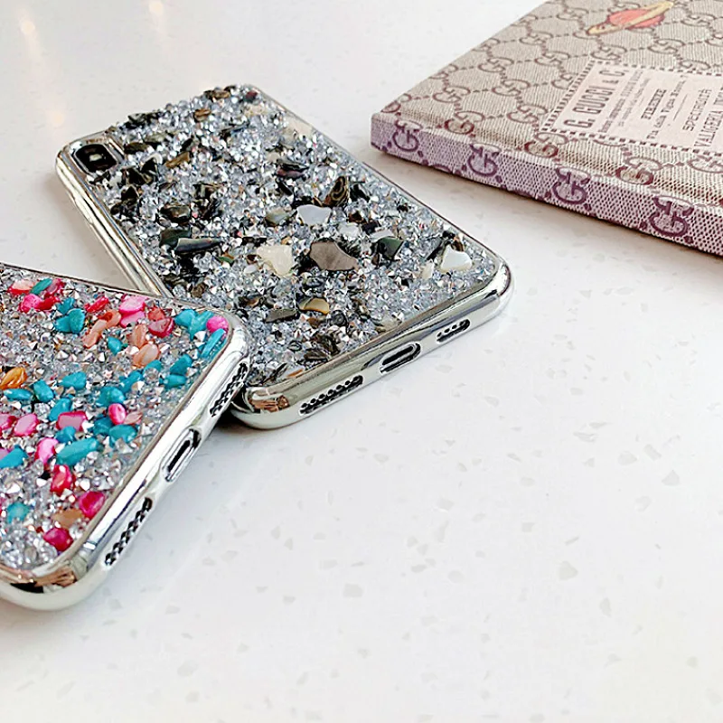 Драгоценный камень чехол для телефона iPhone X Case 6 7 8Plus XR XS Max Роскошные 3D украшенная
