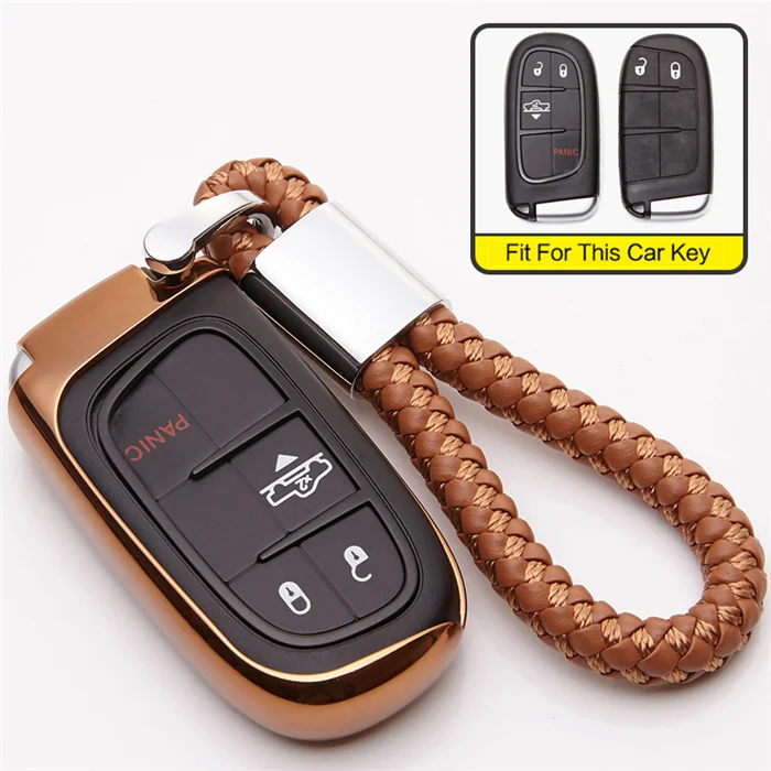gold with holder Для Fiat Tipo Toro 500X nuovo Grazie TPU автомобильный чехол для ключей держатель для Fiat Freemon брелок автомобильные аксессуары для Jeep для Dodge - Название цвета: gold with holder