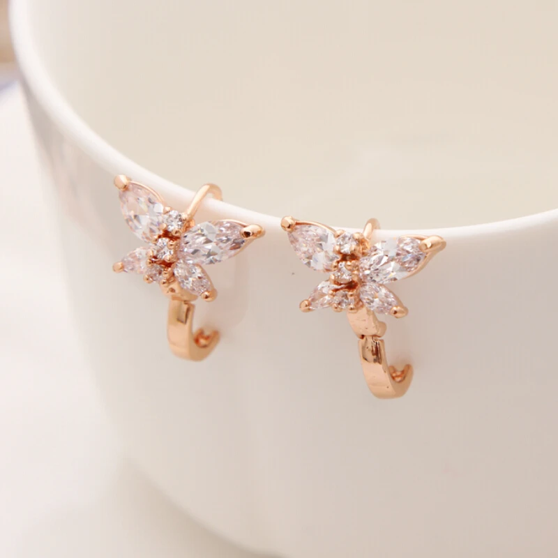 Трендовые золотые обруч серьги для девочек блестящие прозрачные циркониевые