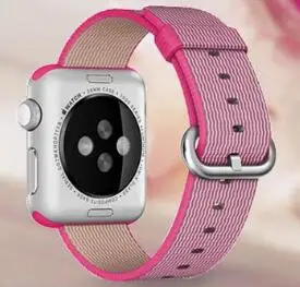 Новое поступление нейлоновый ремешок для apple watch, ремешок 42 мм, 38 мм, 40 мм 44 спортивный браслет и ткани, нейлоновый ремешок для наручных часов iwatch, версия 1/2/3/4 - Цвет ремешка: rose pink
