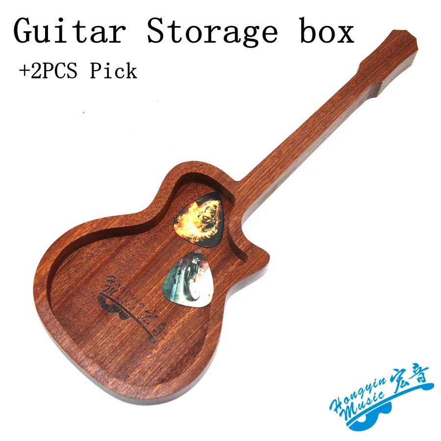 

Acoustic Guitar Accessories Guitar Solid Sapele Wood Storage Box For Paddle