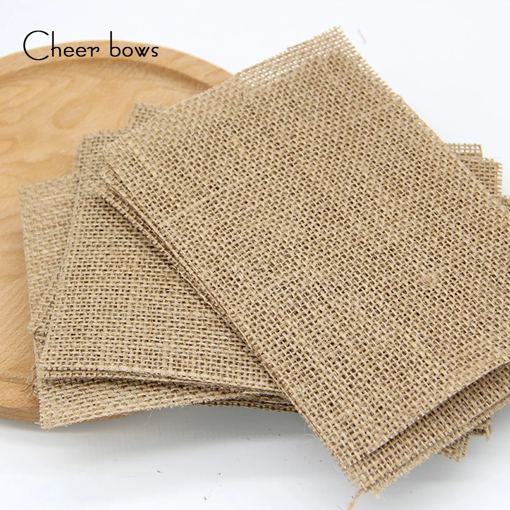 5pcs/lot 100% Natural Jute Thick Fabric For Vintage Table Mat DIY Craft Patchwork Material Canvas Handmade Materials | Дом и сад