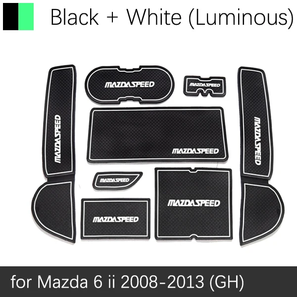 White Luminous Для Mazda 6 2008~ 2013 GH противоскользящие резиновые чашки коврики ворота Слот коврик 2009 2010 2011 2012 Седан универсал аксессуары Стикеры стайлинга автомобилей - Название цвета: White Luminous