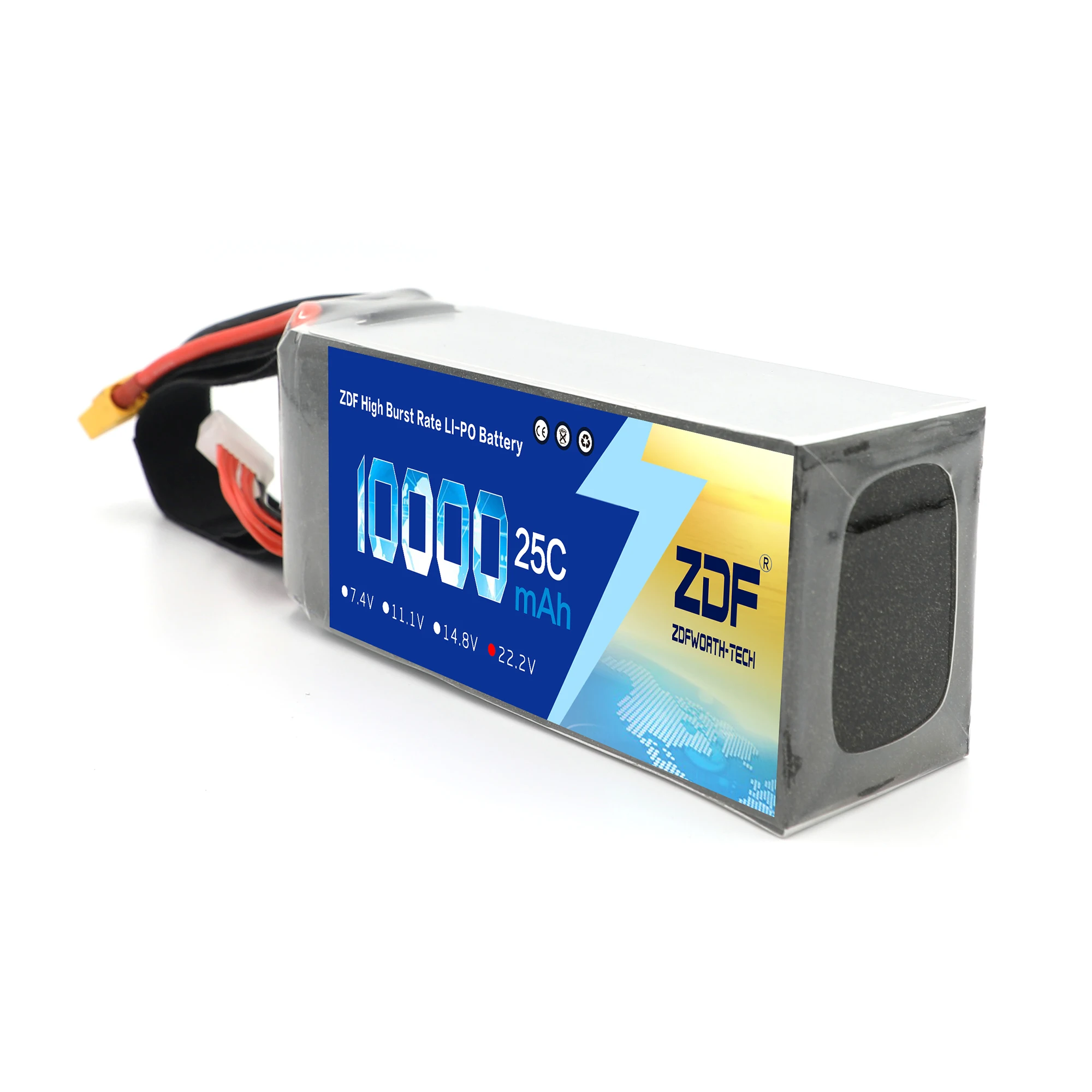ZDF Power RC LiPo аккумулятор 6S 22 2 в 10000 мАч 25C Max 50C для UAV мультикоптера квадрокоптера