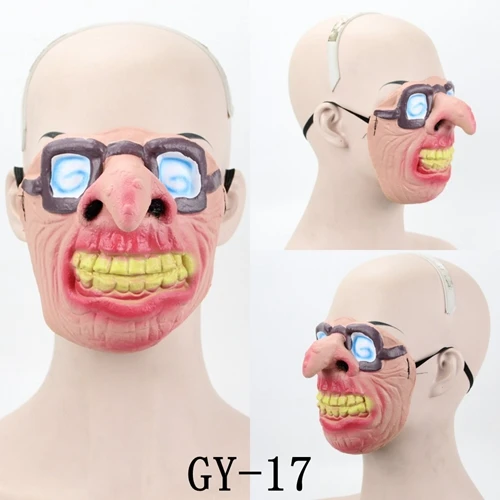 17 GNHYLL Masks 20 стилей смешные страшные маски вечерние на Хэллоуин День Дурака клоуна латексная костюмная Маска Косплей полумаска для лица - Цвет: 17