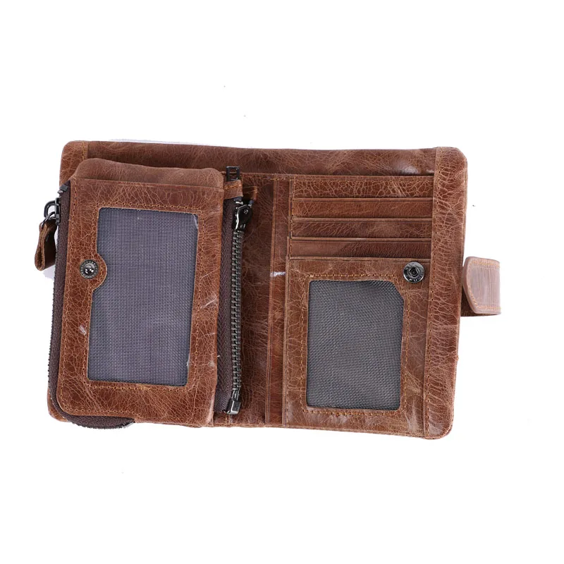 Мужской кошелек из натуральной бычьей кожи дизайнерский короткий винтажный с