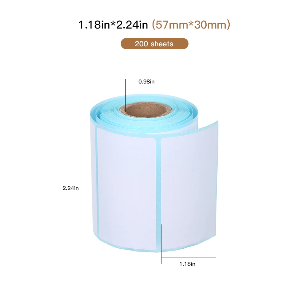 200pcs 57-30mm Термоэтикетка стикер 10 рулонов водонепроницаемый маслостойкий винный 57*10 мм/57*20 мм/57*30 мм/57*40 мм/57*70 мм сильная клейкая наклейка - Цвет: 200pcs 57-30mm