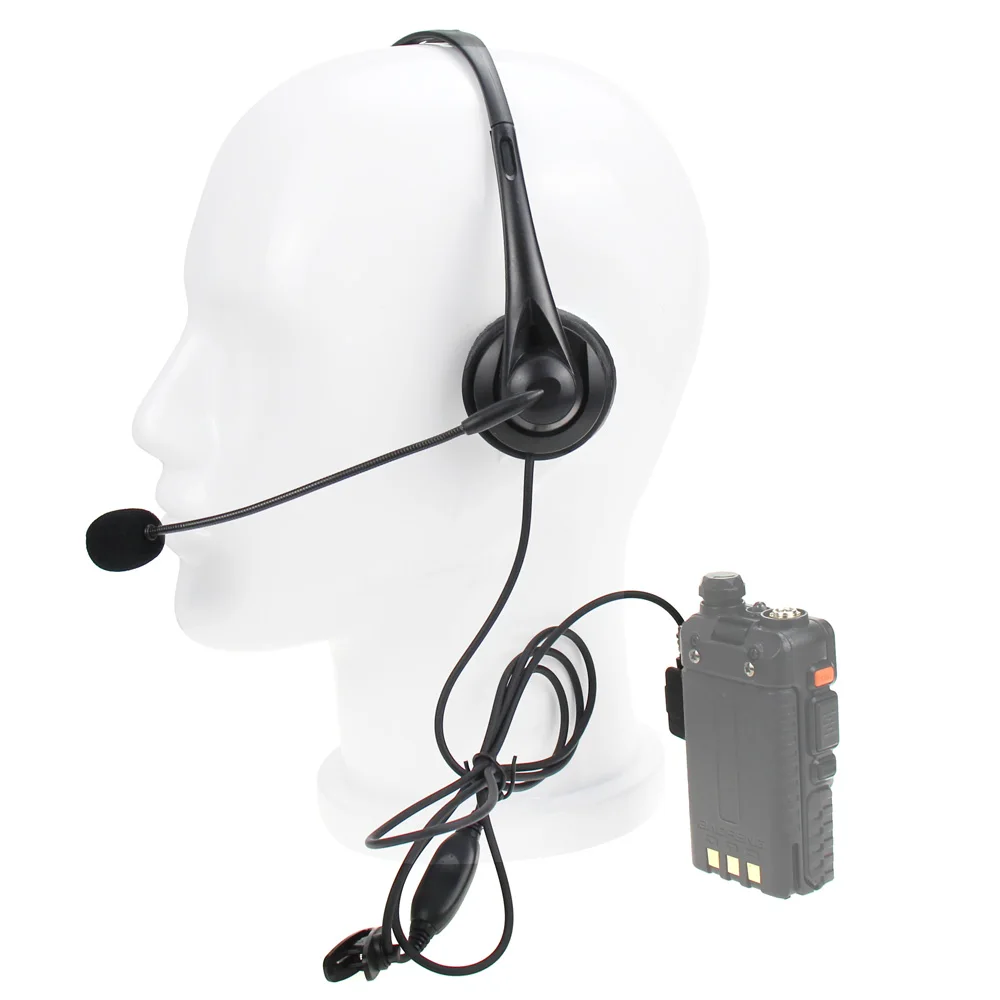 Универсальные K наушники-вкладыши Walkie Talkie с шумоподавлением и двумя штырьками PTT гарнитура для kenwood Baofeng BF-UV5R BF-888S