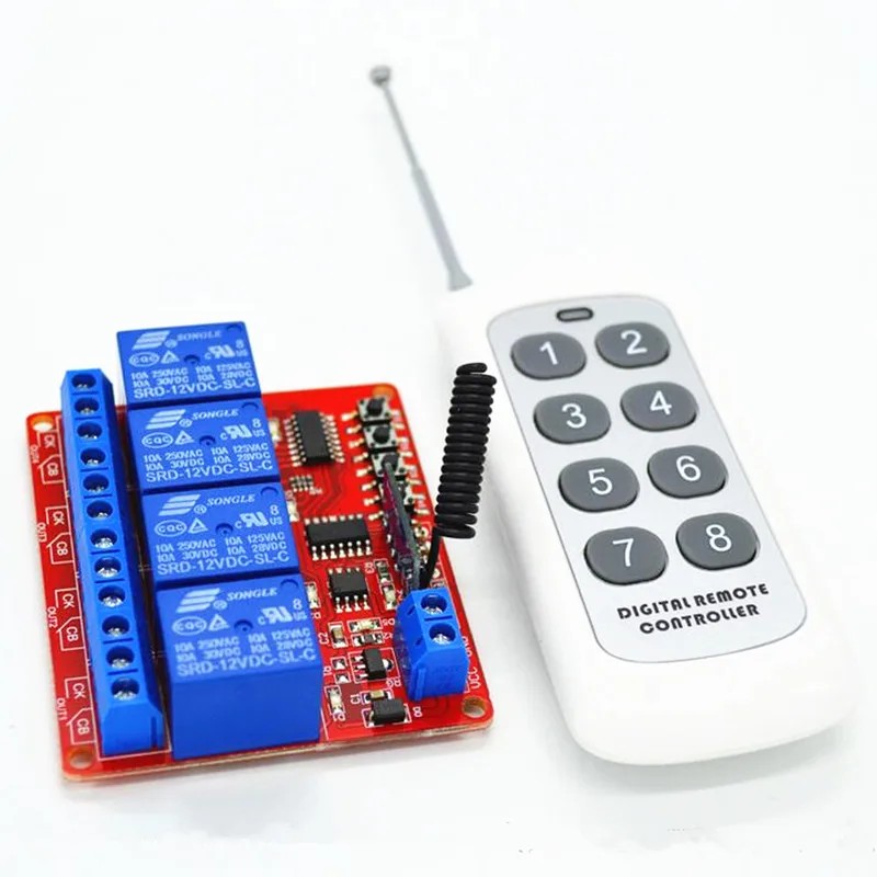 2016 Новинка 433 мГц универсальный пульт дистанционного гараж переключатель DC 12 В 4