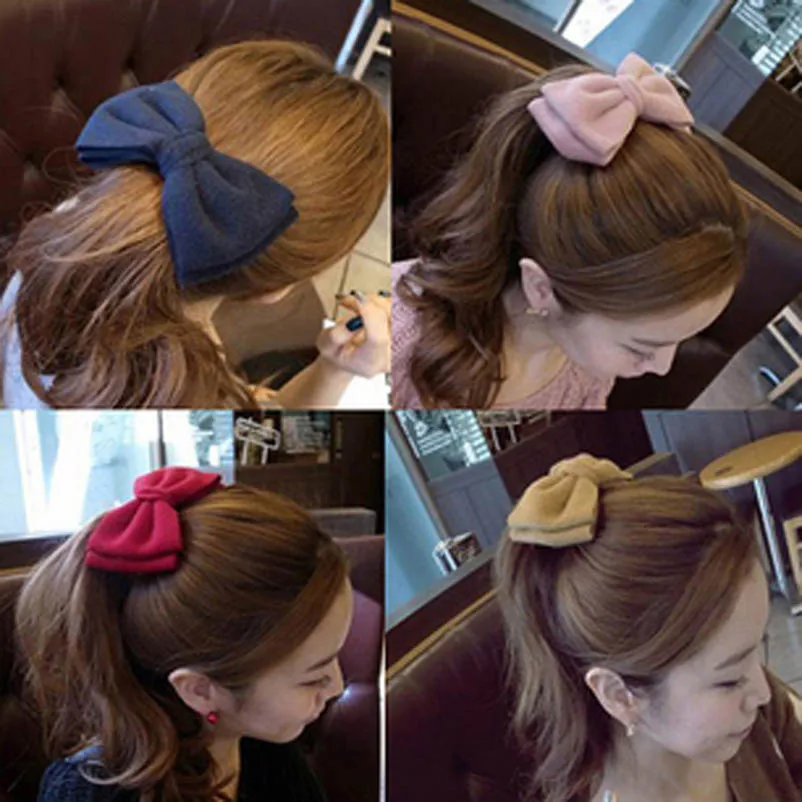 

Фланелевая ткань темно-красный бант заколки для волос и Заколки головные уборы аксессуары для волос для женщин