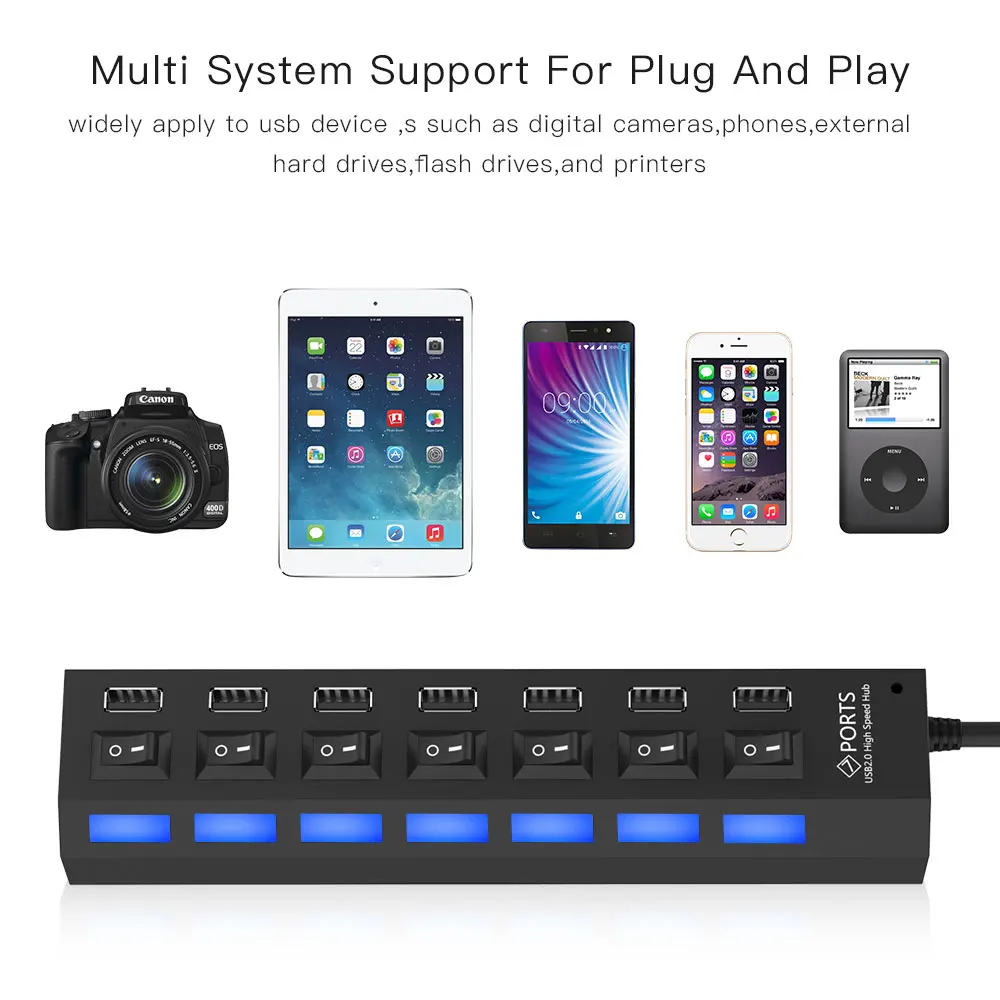 7 Порты и разъёмы Micro usb хаб 2 0 USB разветвитель для планшет ноутбук компьютер