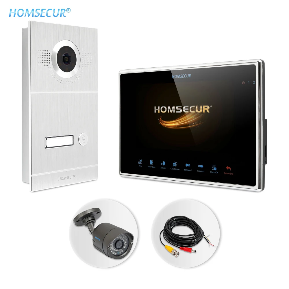 

HOMSECUR 7" Hands-free Video Door Entry Phone Call System 1.3MP with Memory Monitor BC121HD-1S+BM719HD-B