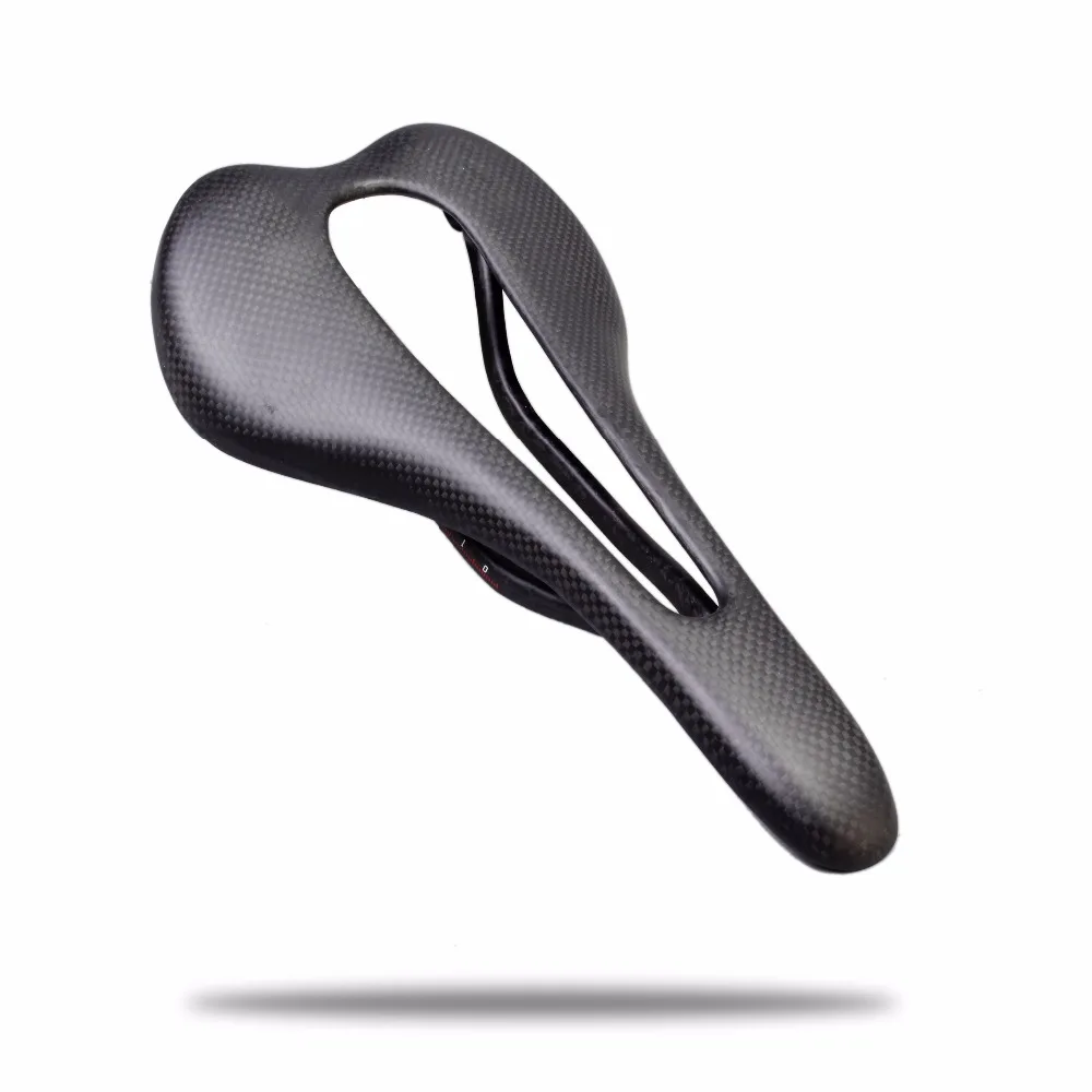 

PURARAZA 2018 new MTB hollow cushion full carbon saddle road bike seat bicycle parts 275 * 147mm 3K Matt carbon road saddle