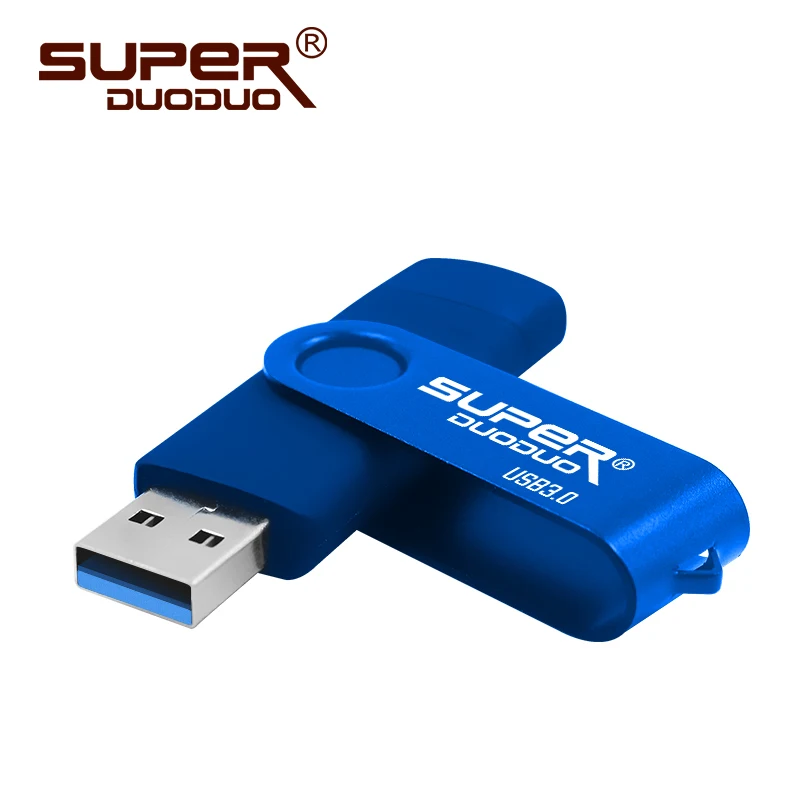 blue Высокоскоростной флеш-накопитель cle usb 3,0 OTG 64 Гб USB флеш-накопитель 128 ГБ 256 Гб Внешняя карта памяти 32 Гб 16 Гб USB флеш-накопитель - Цвет: blue