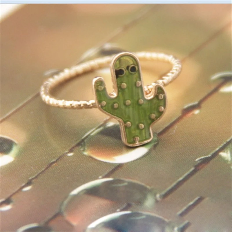 Новинка модное изысканное Гламурное кольцо кавайного кактуса из сплава цинка