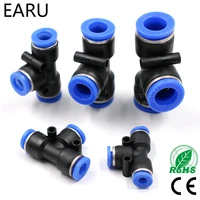 5pcs pe4 6 8 10 16mm pneumatic 532 14 516 38 12 push in tee 3 way fitting plastic pipe connector quick fitting