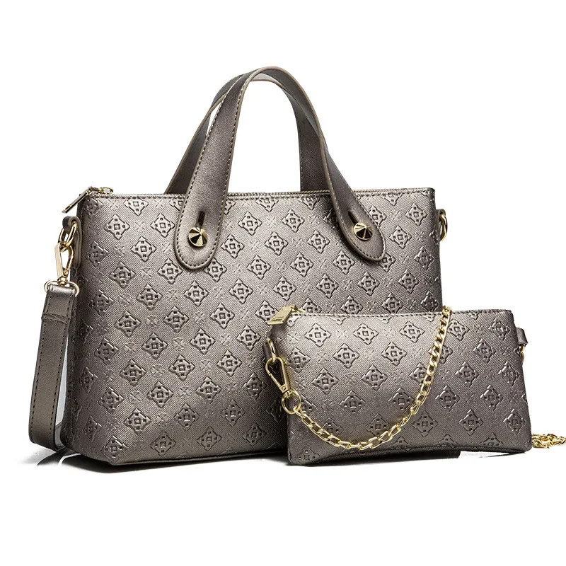 Women's handbags Embossed Composite Bags PU leather Crossbody Hand Shoulder Bag Diamond Pattern Totes Set bag for Lady | Багаж и сумки
