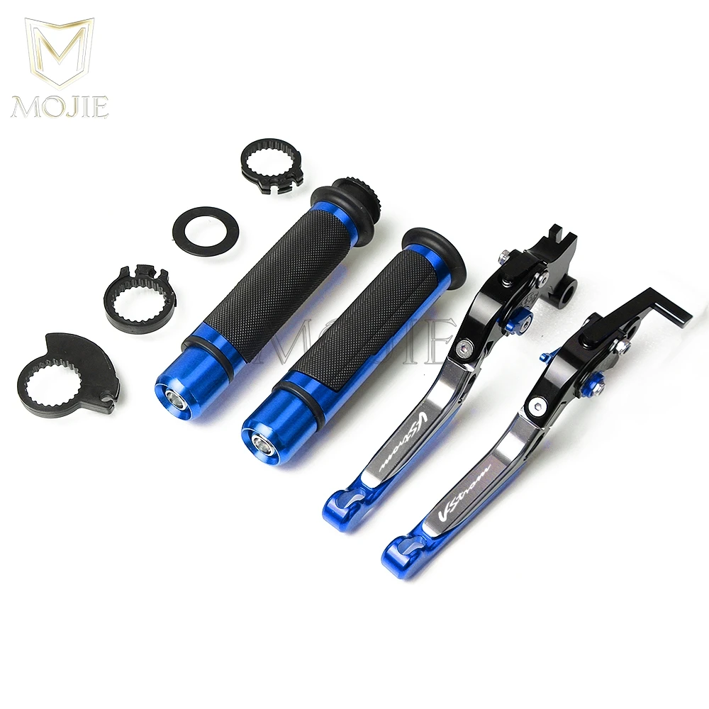 Black Titanium Blue Мотоцикл с ЧПУ регулируемые складные тормозные рычаги сцепления Руль рукоятки для Suzuki DL1000/V-STROM DL 1000 VSTROM 2002 - Цвет: Black Titanium Blue