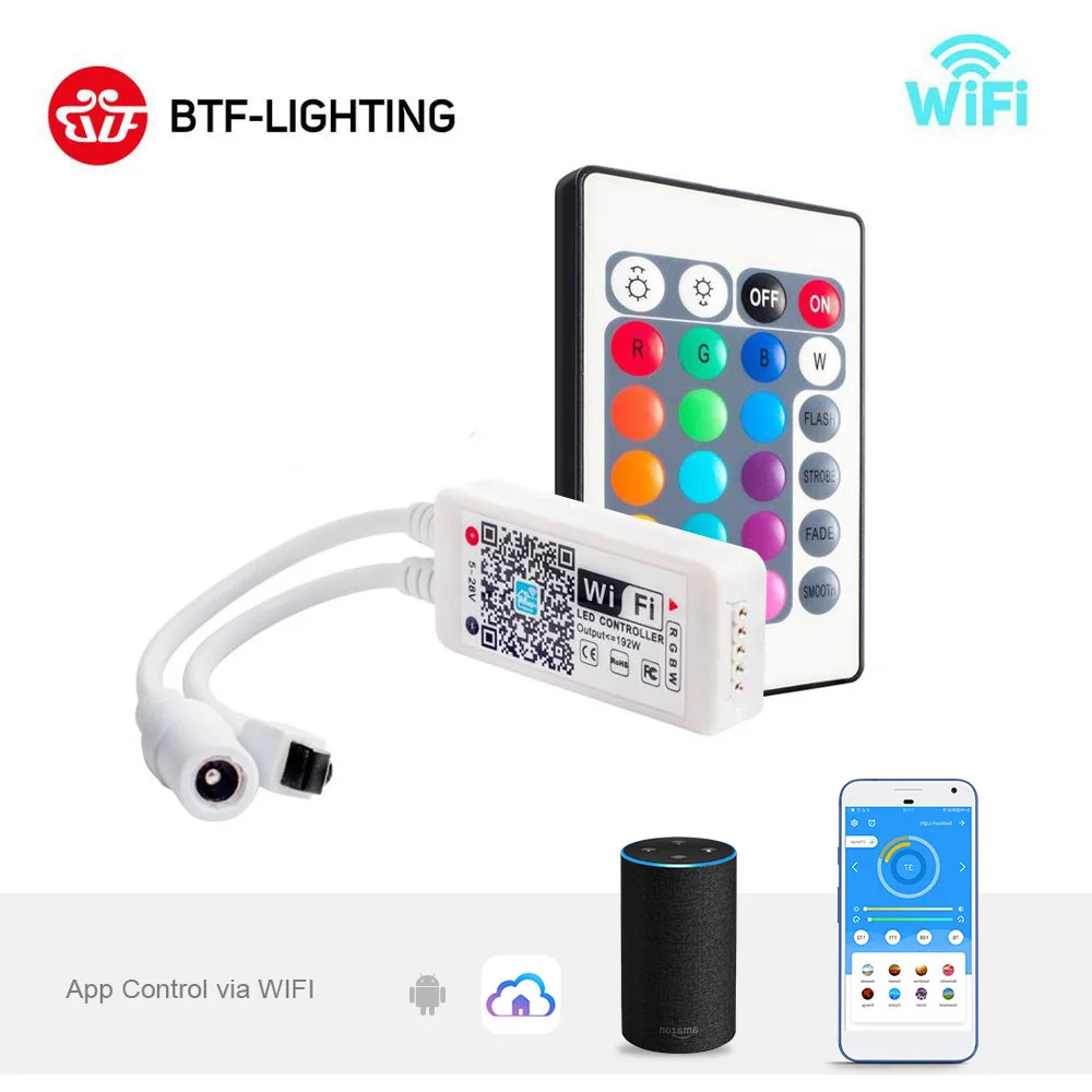 

Светодиодная мини-лампа WS2812B с Wi-Fi, контроллер 2835, 5050, RGB, RGBW, полоса, Bluetooth, Wi-Fi, Alexa, Google Phone Voice, IOS, Android APP