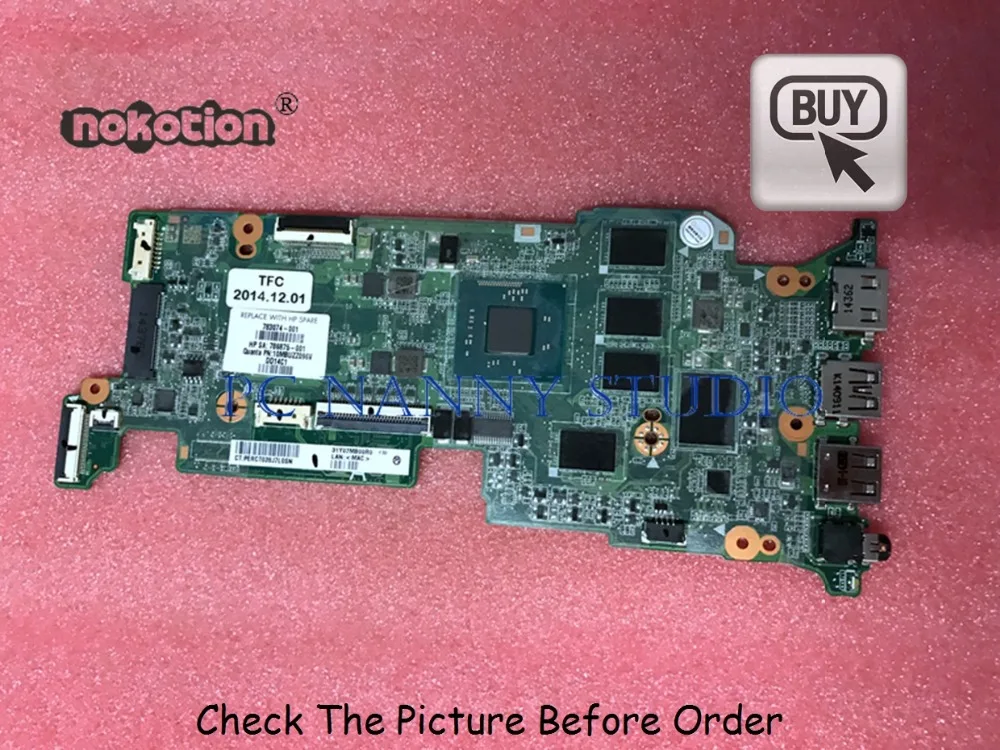 

PCNANNY 783074-001 DA0Y07MBAF1 FOR HP Chromebook 11 G4 laptop Motherboard N2840 2.16Ghz 2GB RAM PC Notebook Mainboard tested