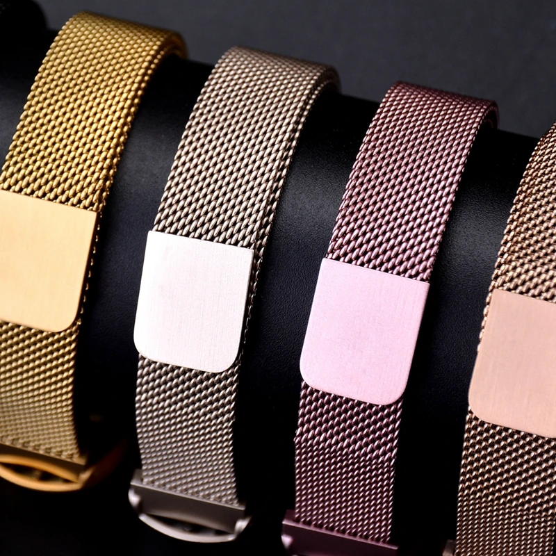 Металлический браслет mi lanese Loop, ремешок на запястье для Xiaomi mi, браслет 4, магнитные браслеты mi Band 4, металлические ремни, розовый mi Band4 Correa