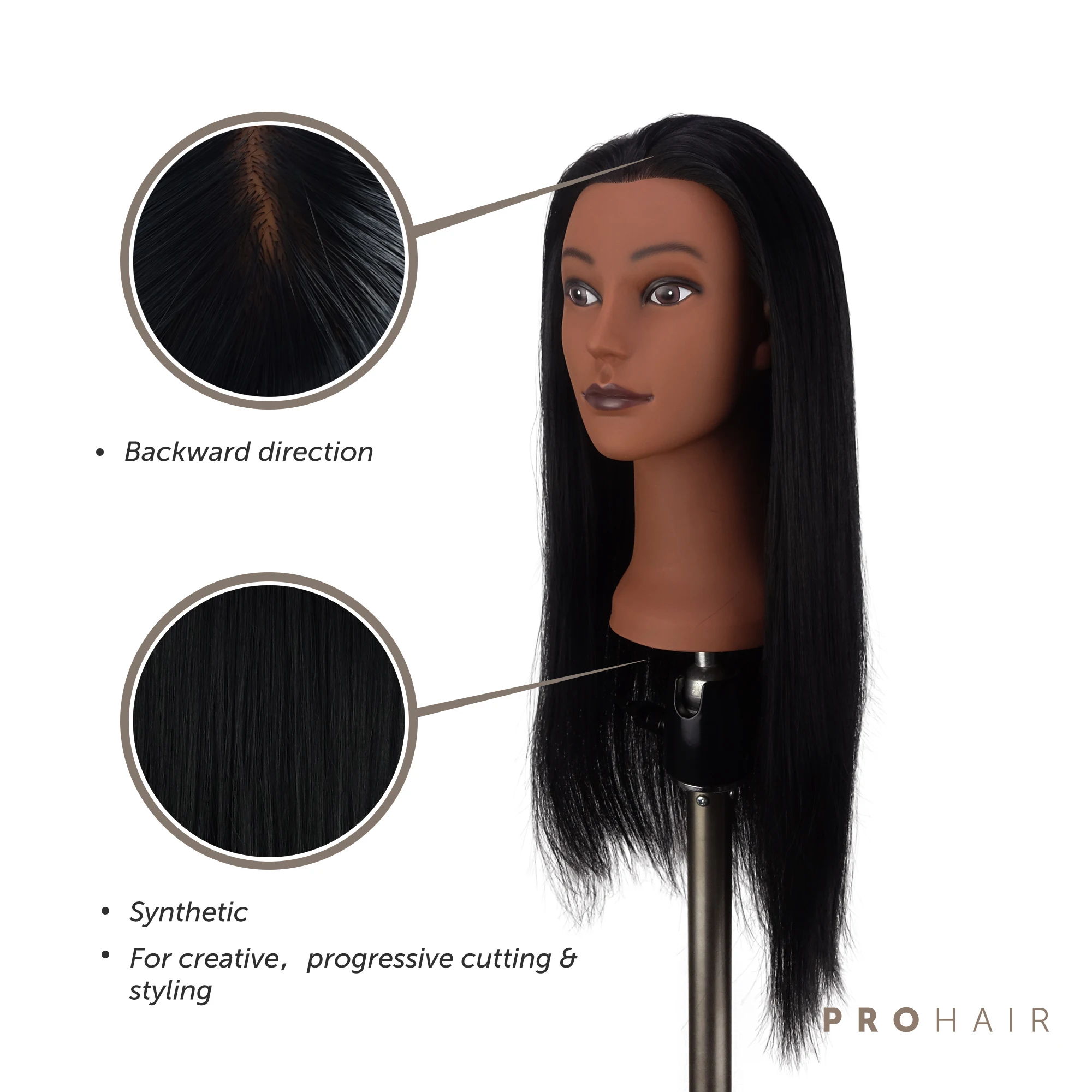 PROHAIR 45 см 18 '颼% синтетические волосы черный мини Тренировка головы Салон