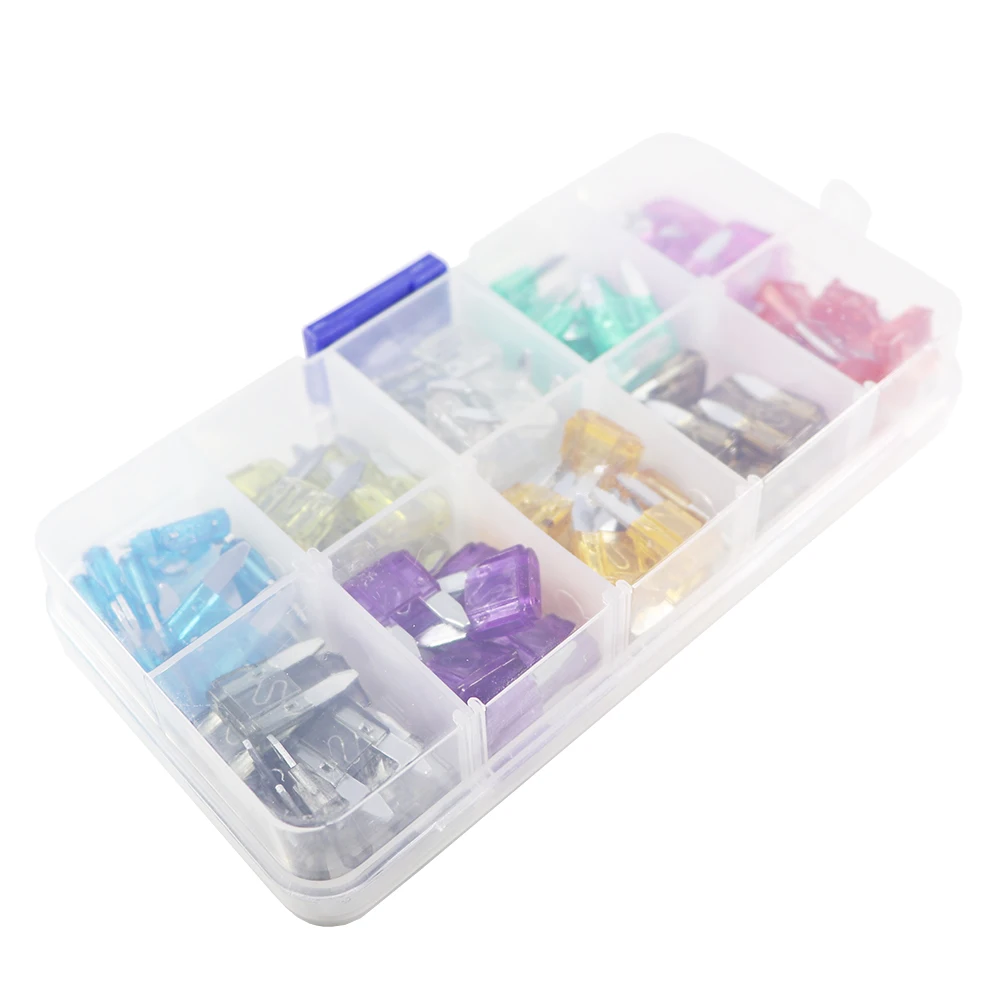 100 шт./лот предохранитель в ассортименте для автомобилей мотоциклов