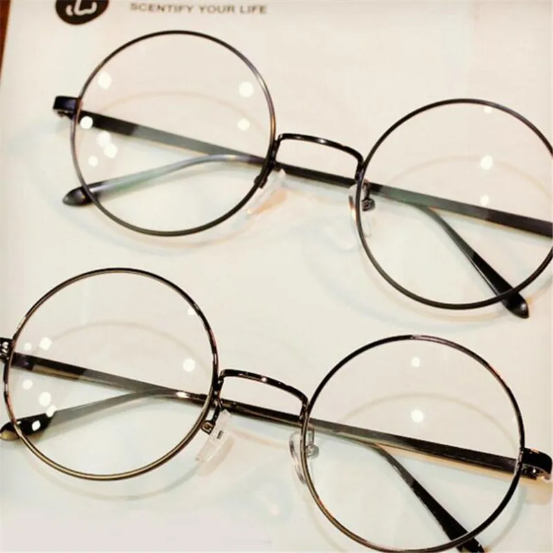 Большие круглые металлические Очки Рамки Для женщин мужчин ретро очки Модный