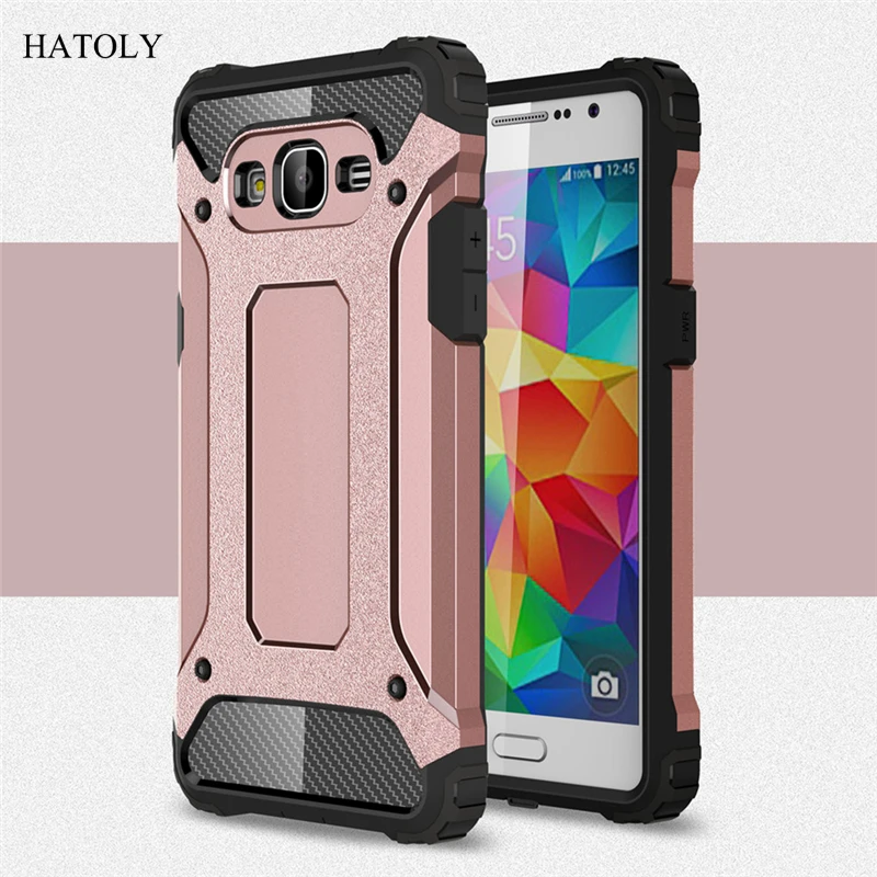 Чехол HATOLY для samsung Galaxy Grand Prime G530 плотный бронированный тонкий жесткий резиновый