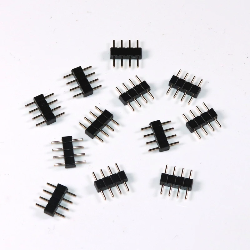 30 шт./лот solderless 4 pin RGB/5 RGBW клеммы иголки мужской тип Двойная маленькая часть 3528 5050