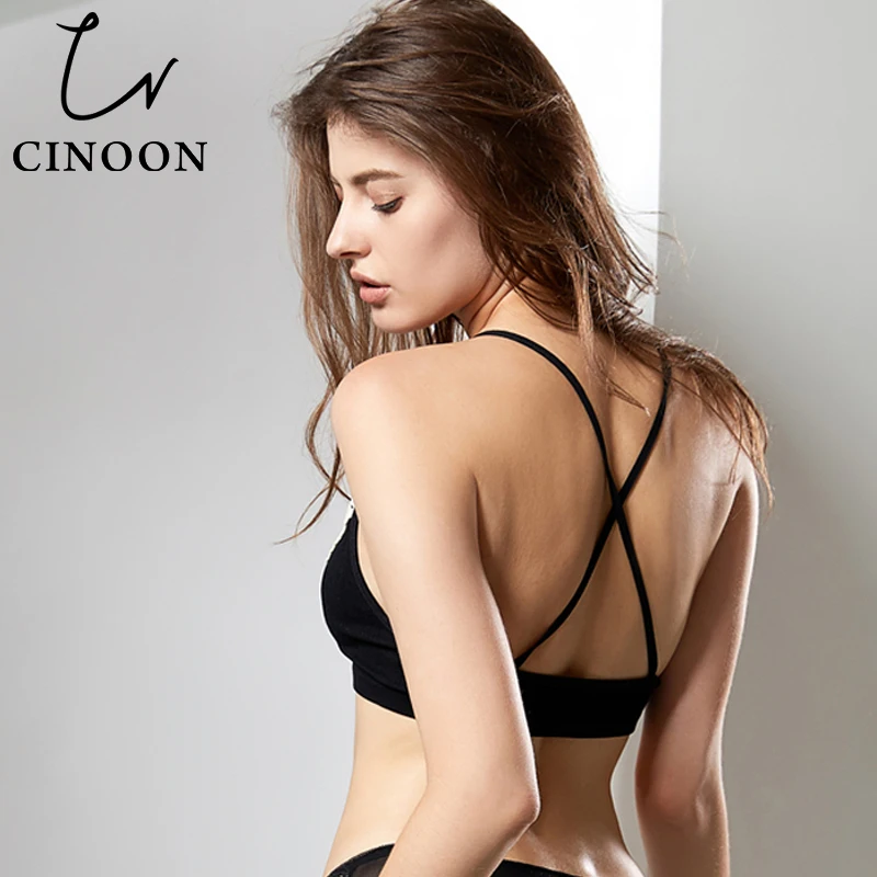 CINOON топ с лямкой через шею, сексуальный хлопковый топ без рукавов, новинка, бюстье, женское нижнее белье с цветочным рисунком
