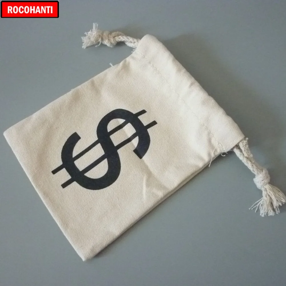 10 унций натурального цвета $ сумка многоразовая холщовая Подарочная на шнурке