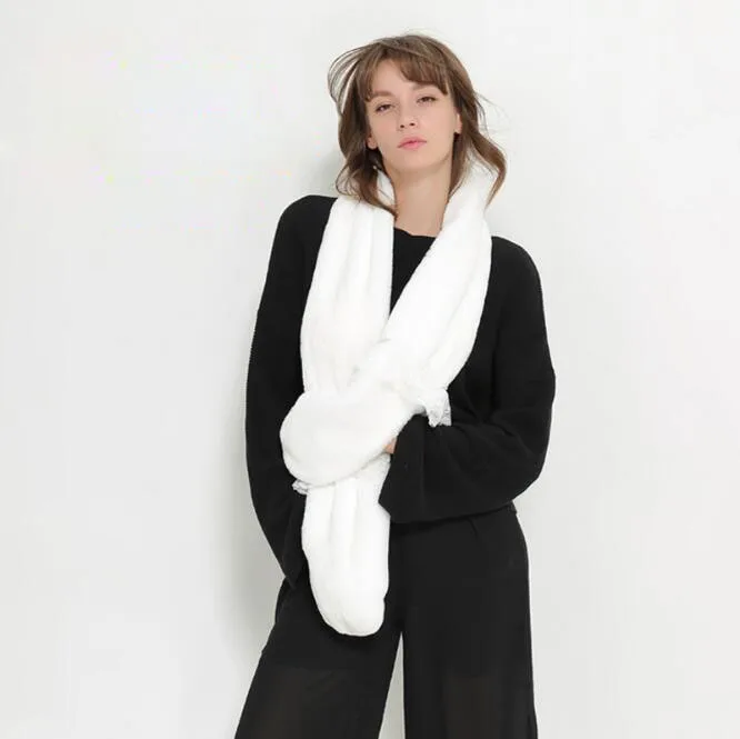 Новинка 2017 года Новое поступление шарф из искусственного меха с карманами для